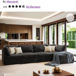 Upholstered Sofa With Ottoman