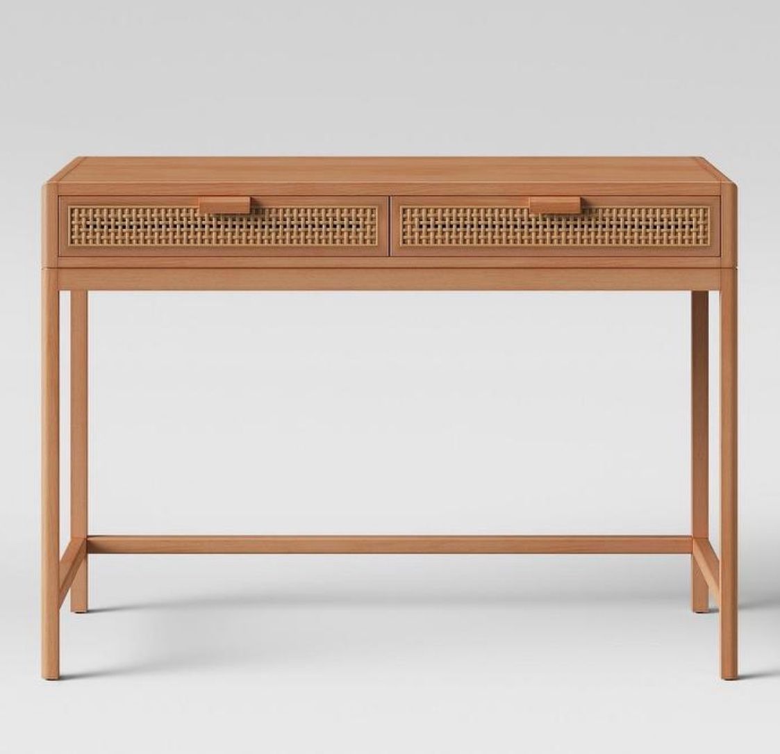 Caned Wooden Writing Desk 