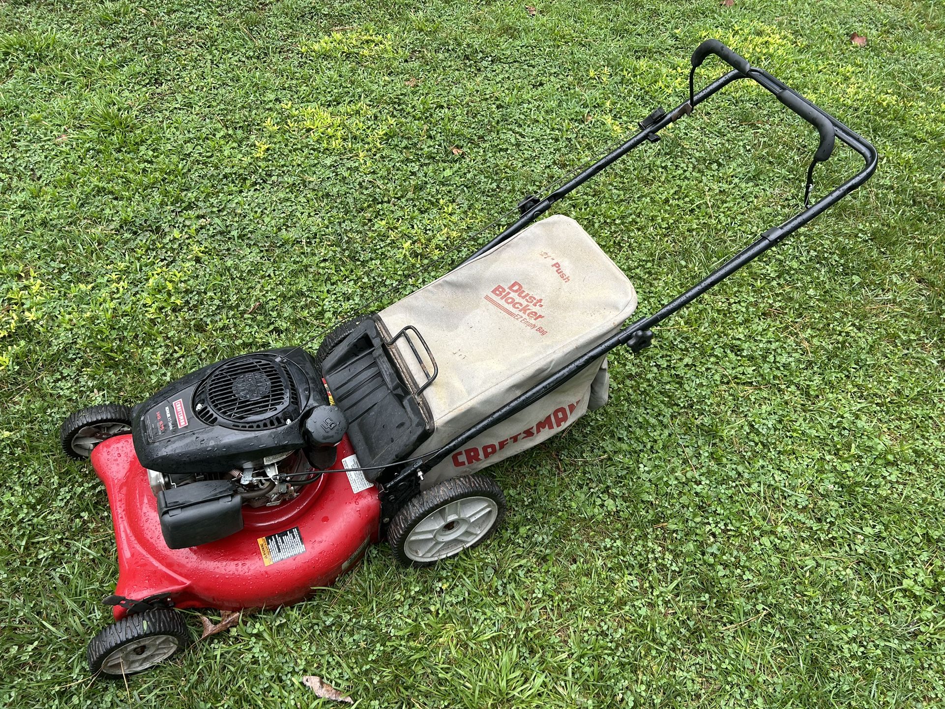 21” Craftsmen Push Mower With Bag And Side Discharge Chute