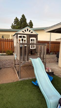 Playhouse With Slide + Kitchen