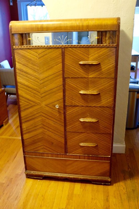 1930's Art Deco Chifferobe (wardrobe, armoire)