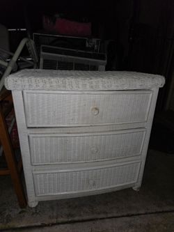 White Wicker Dresser
