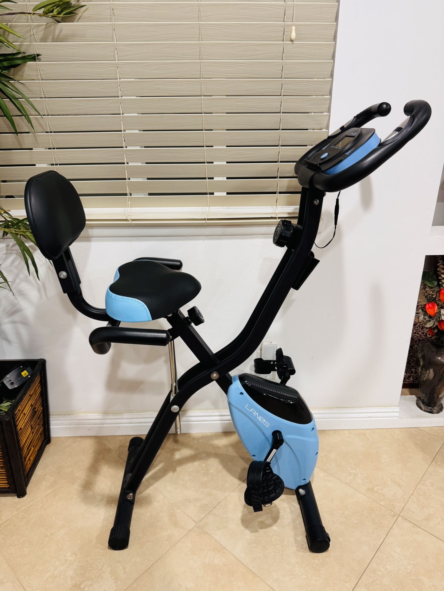 Lanos Foldable Exercise Bike - Blue
