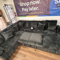 XL Corduroy Sectional Sofa 
