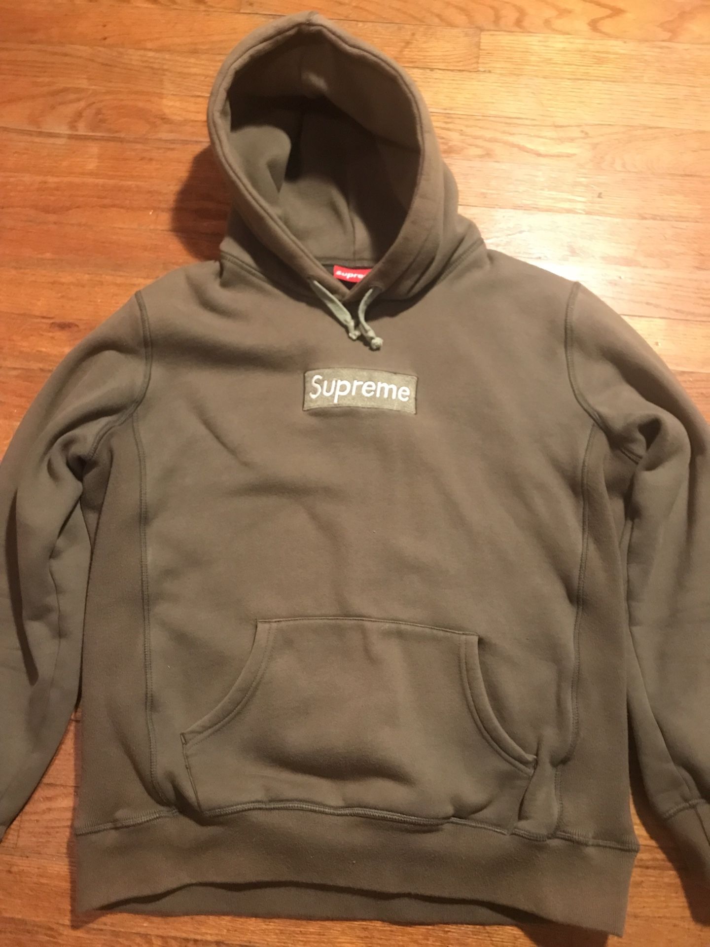 SUPREME OLIVE GREEN BOX LOGO HOODIE 2011