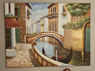 Venice Canals Scenic Oil Painting, LARGE