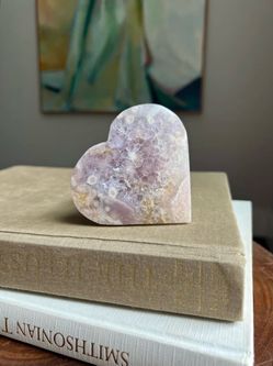 Druzy Flower Agate Heart 3” ( firm on price )