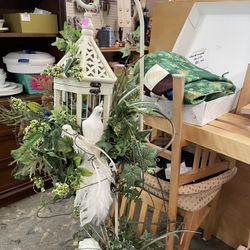 Bird Cage Stand Decor 