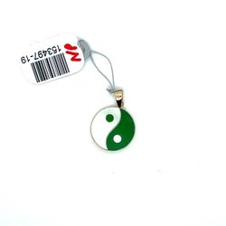 14kt Gold Ying Yang Pendant Green Jade/mother Of Pearl 1.10grams 153497 19