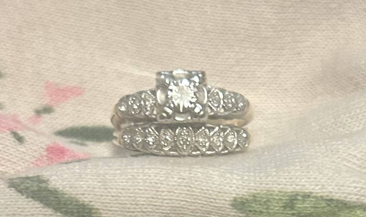 14K gold REAL Diamond, And Diamond Accent