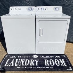 GE Analog Top Load Washer And Dryer Set With Agitator - No Electronics - Simple To Use, 30 Day Warranty