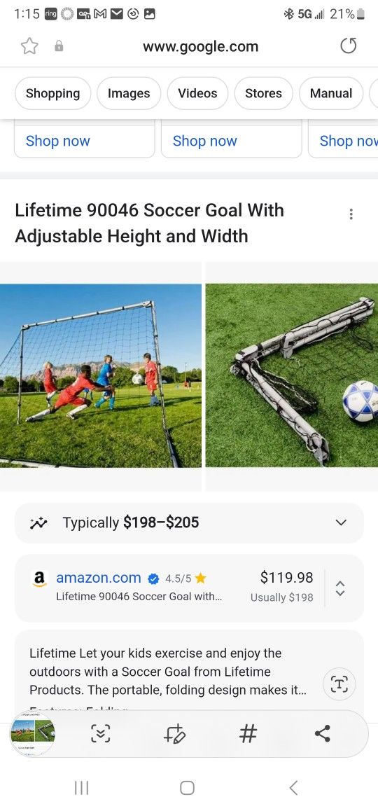 Lifetime Adjustable Soccer Goal