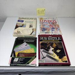Vintage Apple II Software Lot - BetterWorking, Sub Battle, Ticket to London E-11