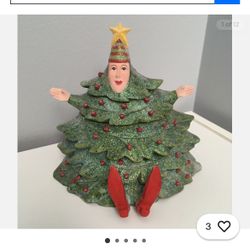 Vintage Department 56 Christmas Krinkles Tree Lady Woman Lidded Figure Patience Brewster
