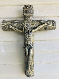 ⭐️Very Beautiful brand new Jesus Christ stone cross  14 inches very detailed ‼️