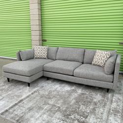 *Free Delivery* Large Oversized Gray Modern Sectional Couch Sofa