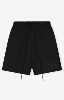 Fear Of God Essentials Satin Fleece Relaxed Sweatshort (Vintage Black, Medium) NEW