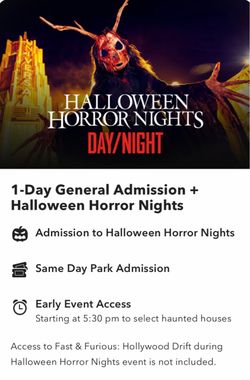 Universal Halloween Horror Nights Day/Night Ticket
