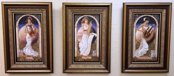 PETER NIXON 3 Artist Embellished Giclees on Canvas, professionally Framed 27x40", NICE!