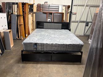 Cal king bed Sealy Mattress with Storage Bed Frame