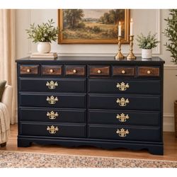 Refinished Black Angelina Lowboy Dresser