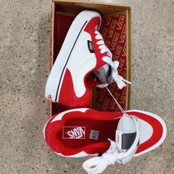 Red And White Vans Men's Size 7 