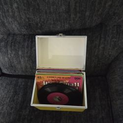 Vintage Disany Records And Case 