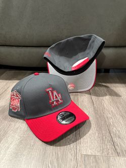 MLB new era Los Angeles dodgers grey red 40th anniversary patch 9forty a frame SnapBack hats