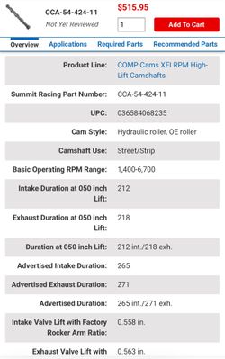 LS 1-3 Camshaft