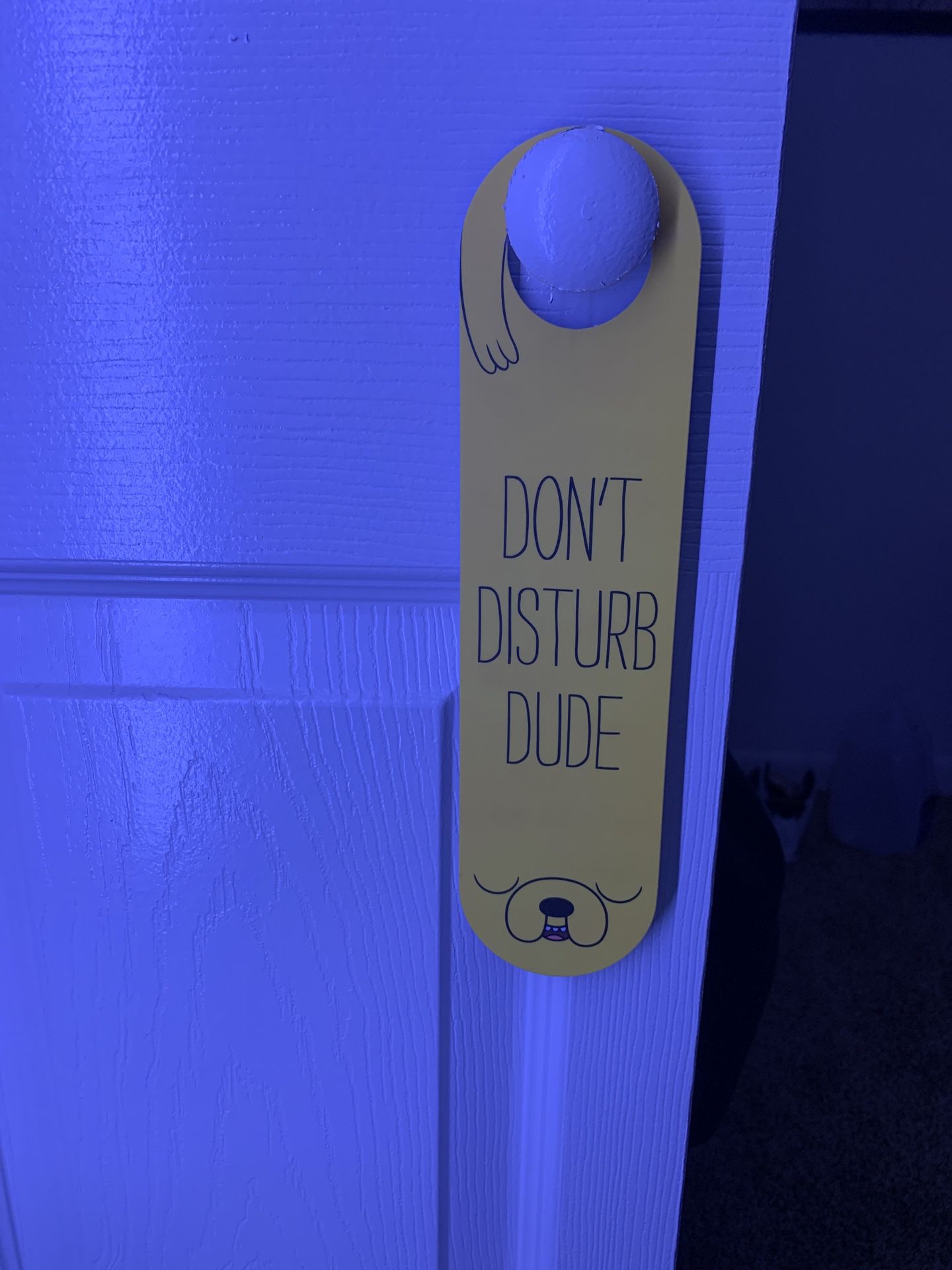 This is a Cartoon Network Hotel do not disturb door sign