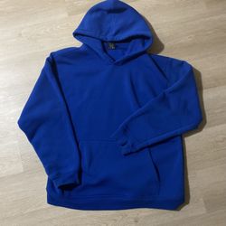 Blank Cotton Blue Hoodie 