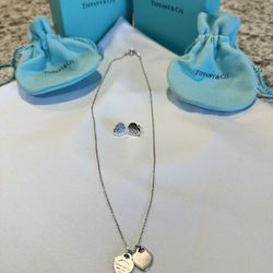 Return To Tiffany Heart Necklace And Earrings Set