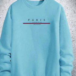 Manfinity Homme Men's Loose Fit Drop-Shoulder Sweatshirt Paris Letter Print