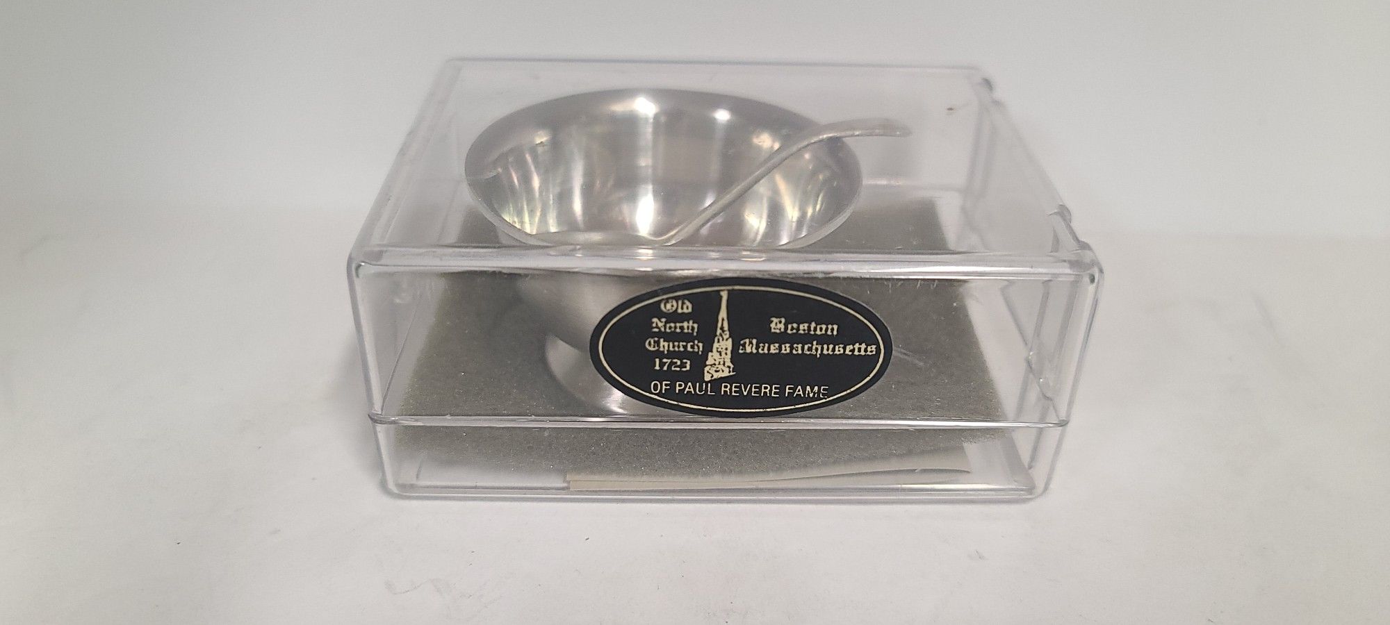 Vintage Revere Pewter Salt Cellar With Spoon