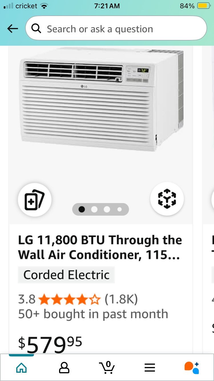 LG 11,800 BTU Wall/Window AC Unit 115V W/Remote Large Room LT1214CNR NEW Condition!