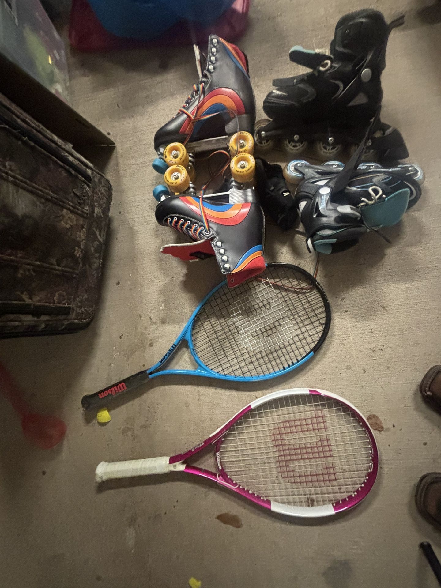 Tennis Rackets And Skates