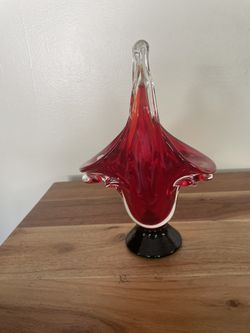 Mid Century Modern Red And Black Murano Glass From The 50’s