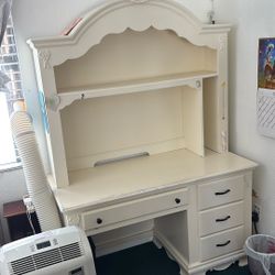 vintage shabby chic desk with hutch