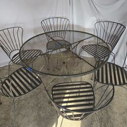 Outdoor Wrought Iron Dining Set w/Paint