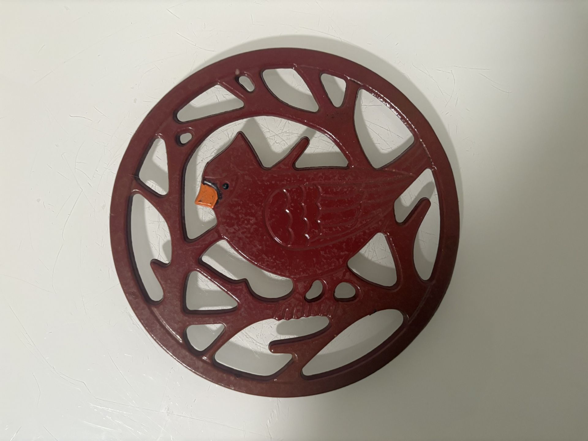 Red Cardinal Iron Trivet