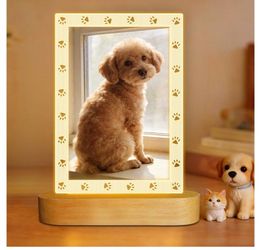 NEW DOG PHOTO FRAME WITH LED NIGHT LIGHT