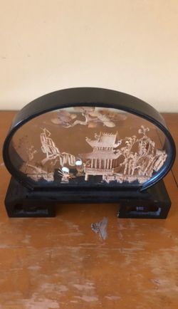 Old fashion Chinese wood cork painting