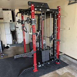 Vesta Fitness PRO SERIES Ultimate Half Rack Functional Trainer w/Smith Machine Bar | 320lb Stack | Gym Equipment | Fitness | Commercial | Squat Rack 