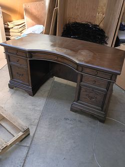 Walnut Vintage Credenza Desk 