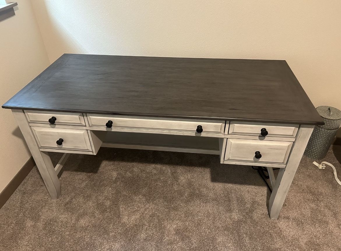 Solid Wood Desk with Power Outlets & USB Ports – $100 (Originally $450)