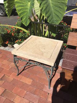 Outdoor side tables set.