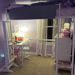 Desk With Twin Loft Bed Frame 