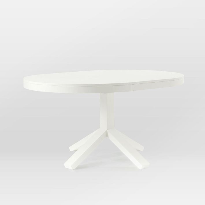 White West Elm Poppy Extendable Dining Table