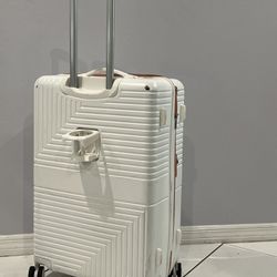 White Hard Plastic Suitcase