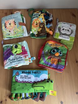 Baby Crinkle Sensory Developmental Soft Plush Book LOT Jungle Ocean Panda